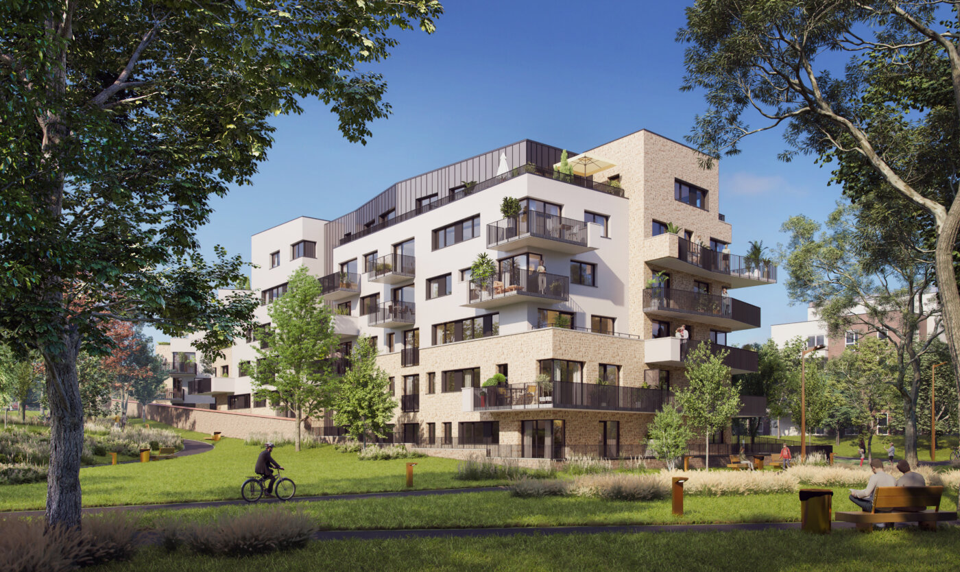 La résidence Rive Gauche à Lagny-sur-Marne vue depuis le jardin